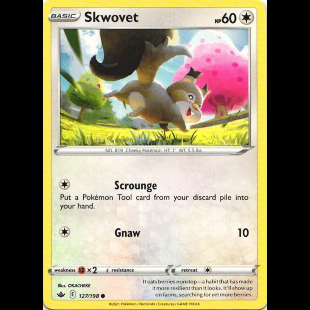 Skwovet #127 Pokemon Chilling Reign